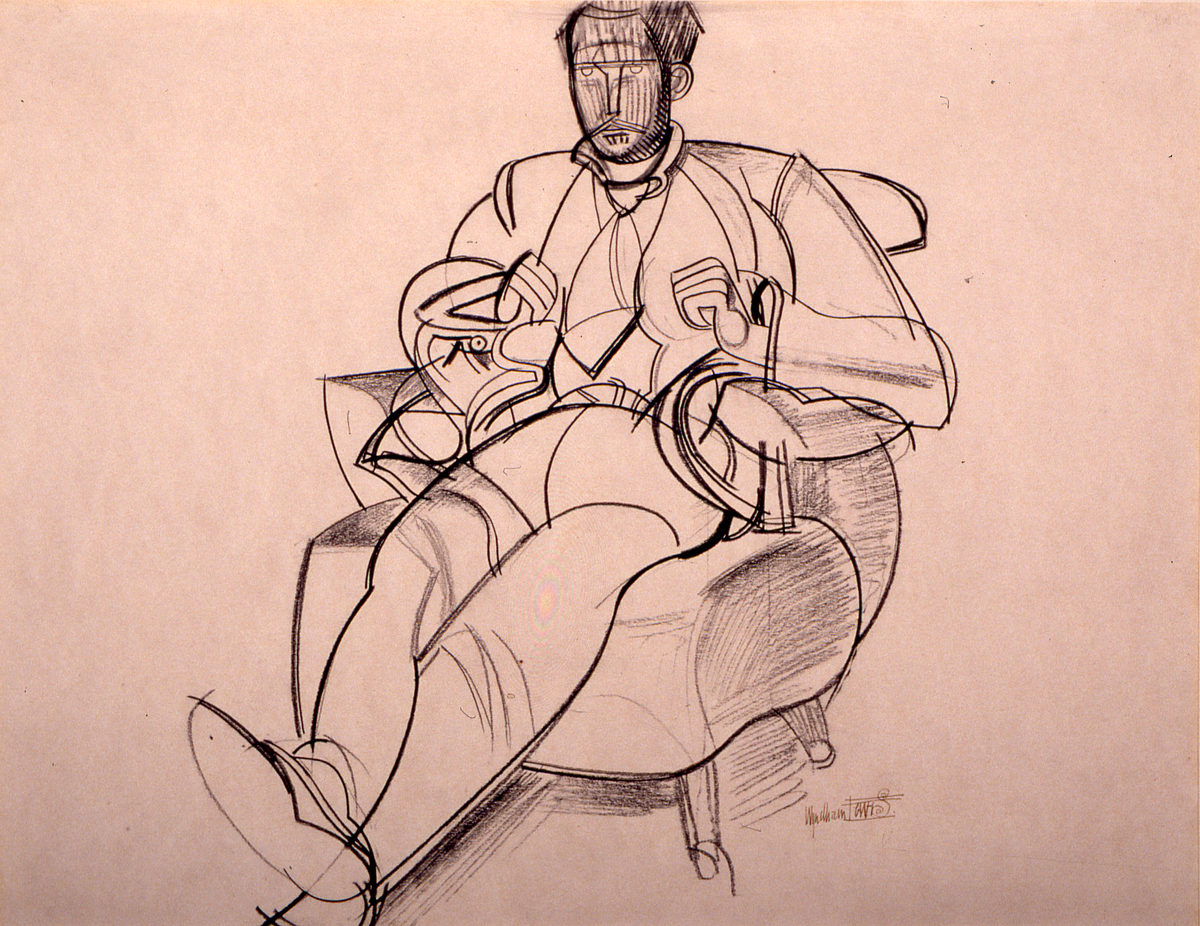 Portrait of Ezra Pound - Poet Seated